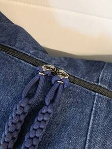 1pc Peach Tree Crescent Shoulder Bag, Fashionable Minimalist Solid Color, Large Capacity, Adjustable Strap, Multi-Pocket, Vintage, Casual, Lightweight, Water-Washed Wrinkle Nylon Crossbody Bag