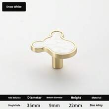 Kawaii Animal Shaped Decorative Cabinet & Drawer Knobs (Rabbit/Bear/Dolphin Styl - White - View 5