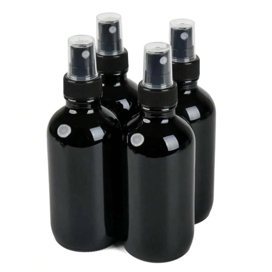NOOEEISS Frosted Black Glass Small Spray Bottle 2 Oz 24 Packs,Fine Mist Sprayer Small Clear Bottles,Refillable Containers Mini Spray Bottles For Cleaning Solutions And Skin Care (Frosted Black 24pcs) - ColorA - View 1
