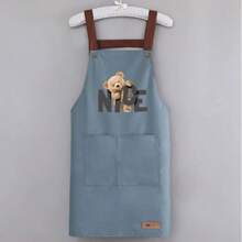 1pc Bear Design Waterproof Apron, Suitable For Cooking, Cleaning, Kitchen, Catering Work, Stain Resistant - Multicolor - View 13