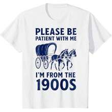 COCOC 2025 Nouveau T-shirt d'été à motif ample à col rond, T-shirts graphiques, T-shirt rétro vintage des années 1900 - T-shirt en coton à thème amusant pour la fête des pères - Blanc - Voir 7