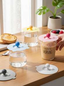 1/3/5pcs Reusable Cup Lids, Leak-Proof Dust-Proof Mug Covers, Beverage Cup Lid Accessories Suitable For Home, Parties, Birthdays, Weddings, Schools, Offices, Dorms, Cafes - Multicolor - View 11