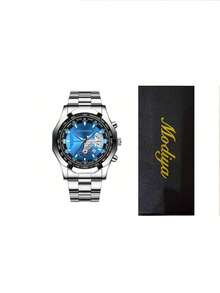 Men's Fashion Double-Sided Hollow Automatic Mechanical Watch, Classic Full Diamond Luxury Rhinestone Hollow Stylish Wristwatch