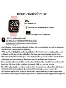 2对1合1时尚简约优雅可爱方形电子情侣手表，数字显示，适合聚会、派对、旅行等场合查看时间，也是返校季、情人节、感恩节、2026新年等节日送给家人和朋友的绝佳礼物。 - 彩色 - 查看 11