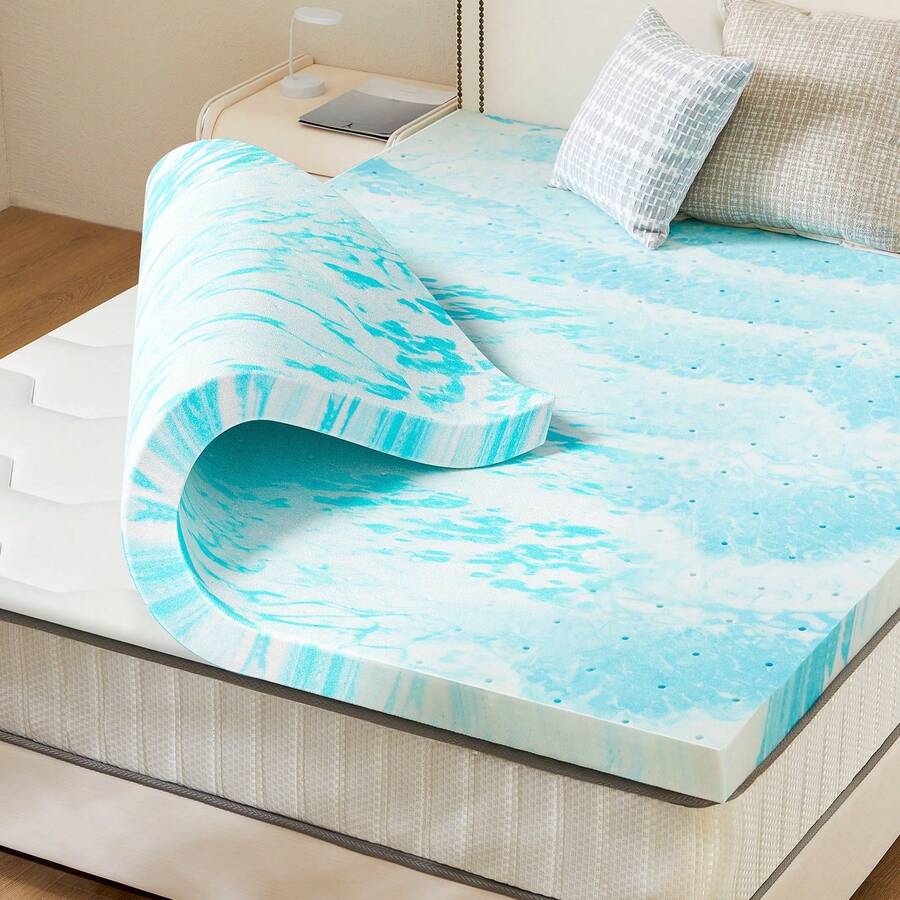 3 Inch Cool Gel Memory Foam Mattress Topper Twin Size Bed, Comfort Body Support & Pressure Relief, CertiPUR-US Certified - 2英吋 - 查看 1