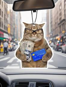 Cat Expression Pack In A Suit, Car Air Freshener, Wardrobe Air Freshener, Fragrance, Rearview Mirror Decoration, Car Interior Decoration, Natural Fragrance Air Purifier, Cartoon Bathroom Fragrance Pack, Living Room/Office/Bedroom Wall Decoration - 香片 - 查看 7