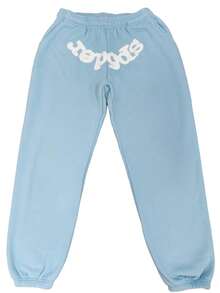 SP5DER Spider Worldwide Tracksuit Hoodie Set Cobweb Spider Style, Letter Print, Hip Hop Hoodie Set,Long Sleeve Fashion Sweatshirt, Hoodie Pant Casual Tracksuit Long Sleeve Athletic Suit, Couple MatchingDesign, Designed For Both Men And Women.Sportswear Set - Light Blue/set - 查看 4