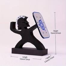 8-Loch Spartan Krieger Darthalter, schwere Ausführung Dartboard Aufbewahrungsregal mit Speerspitzen-Display, geeignet für Herren-Lounge, Hausbar und griechisch-thematischen Spielraum Dekor - Dart Zubehör für 9 Darts - Schwarz - Übersicht 6