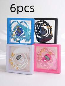 4 件穆斯林念珠套装，二合一组合，具有存储、观察和计数功能 - 彩色 - 查看 16