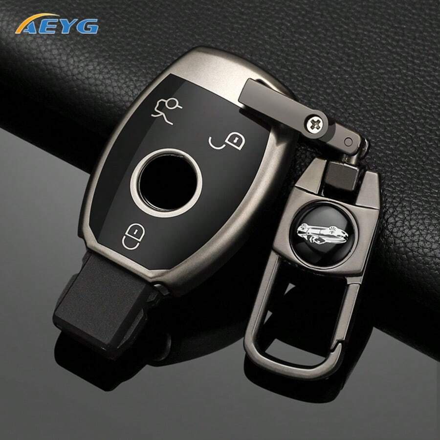 A级、B级、C级、E级、GLS、GLA、GLK、GLC、CLS、CLA、AMG W204、W205、W212、W463、W176系列金属灰TPU汽车钥匙扣保护套 - 賓士A款 - 查看 1