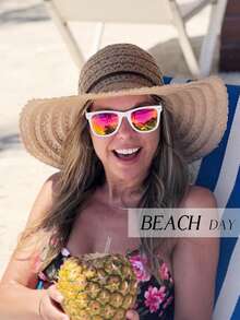 女士宽檐镂空蕾丝遮阳帽，时尚优雅的沙滩遮阳帽 - A - 查看 3