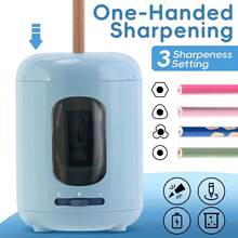 Deli Electric Pencil Sharpener, Automatic Pencil Sharpeners For No.2 Pencils Colored Pencils, Battery Operated Pencil Sharpener, Blue,Pink - Pink - View 1
