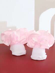 2 Pairs 3D Floral Ruffle Princess Style Baby Girl Socks - Multicolor - View 5