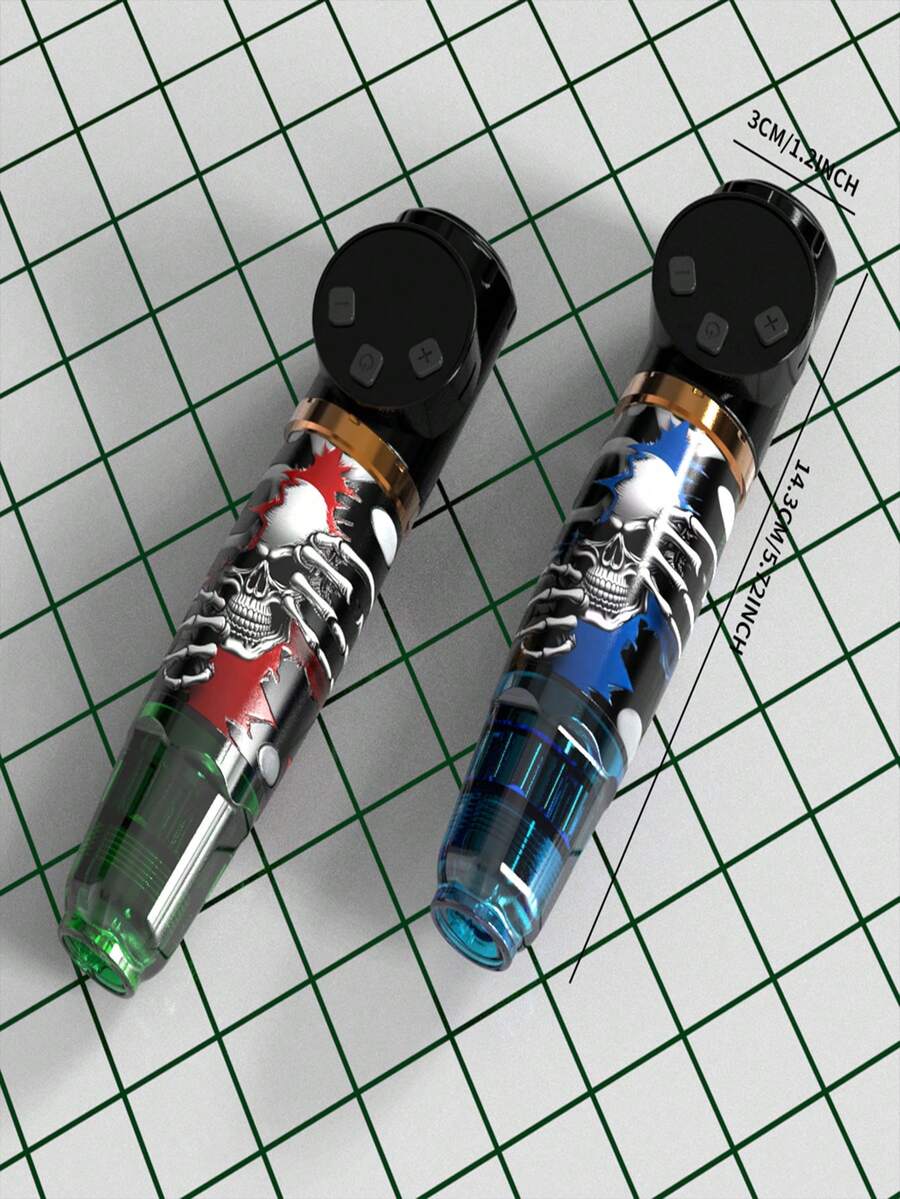 Gold Plume Bộ máy xăm không dây cao cấp, pin dung lượng cao 1100mAh tích hợp, bao gồm mực, giấy chuyển hình, dụng cụ xăm và đồ sưu tầm. - Trong sáng - Xem 1