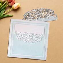 创意蕾丝切割模具、DIY剪贴簿相册和压花模板、贺卡制作工具、卡片纸切割工艺品、礼品卡制作模板模切。 - 銀色 - 查看 3