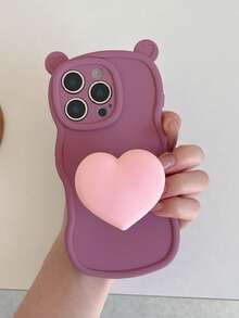 Cute Ear & Heart Shaped Phone Case, Minimalist & Fashionable, Suitable For IPhone 17, 16, 15, 14, 13