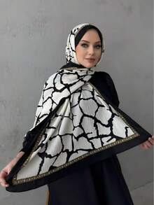 1 chiếc khăn trùm đầu nữ kiểu Bohemian, họa tiết hình học, khăn choàng dài kiểu Pashmina, thích hợp để mặc hàng ngày cùng áo Abaya. - Nhiều màu 2 - Xem 7