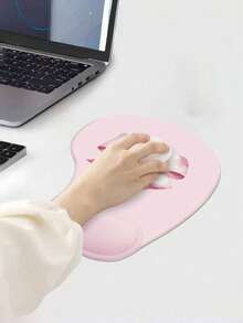 1个粉色蝴蝶结硅胶鼠标垫，厚实柔软，适合女性使用，也适用于办公、游戏、桌面和腕托，返校季游戏鼠标垫，桌面配件，办公用品，鼠标垫，桌面鼠标垫 - 彩色 - 查看 6