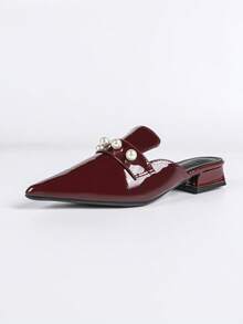 Giày sandal cao gót mũi nhọn kiểu dáng slip-on dành cho nữ, thoải mái cho các bữa tiệc và buổi tối. - Màu Đỏ Sâu - Xem 8