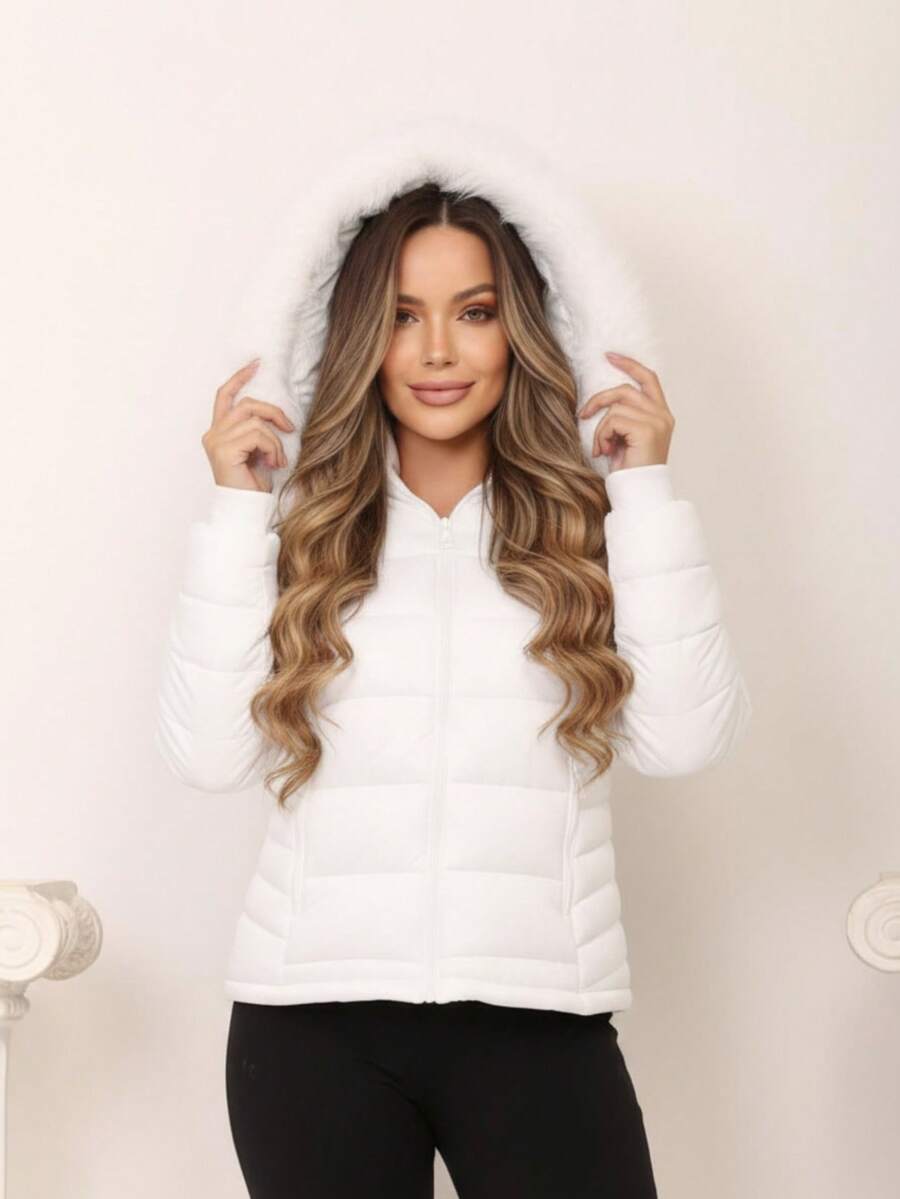 Waterproof Lined Jacket - White - View 1