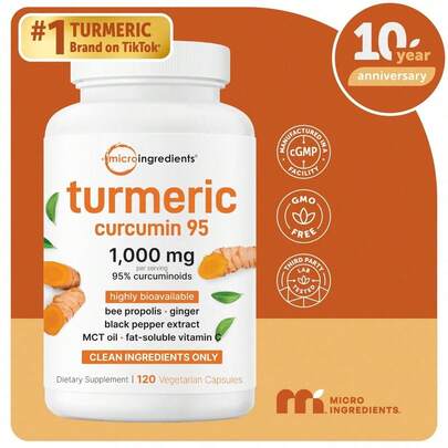 Bestseller!Minimal- Turmeric Curcumin 1,000mg |     95% Curcuminoids With Black Pepper & MCT Oil For Ultimate Absorption, No Filler, No GMO - 120 Vegetarian Capsules.Supplement Vitamin,Free Shipping.