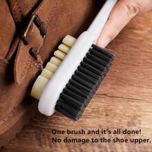 3件套鞋刷套装 - 橡胶鞋刷、高档鞋履护理刷、双面软橡胶清洁刷、绒面革刷、皮靴绒面革刷、羊皮靴刷、磨砂革刷、橡胶鞋刷、绒面革刷、橡胶鞋清洁刷、磨砂革刷、橡胶鞋套除尘刷和外套刷 - 彩色 - 查看 3