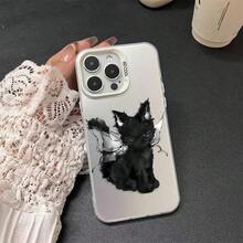 トーンオントーンの小さいさな翼のある猫のケース、Apple 16 Pro Max、15 Plus、14 Pro、13、11、12、13、14、15、15 Pro、15 Plus、15 Pro Max、7 Plus、8 Plus、11 Pro、12 Pro、13 Pro、14 Pro、11 Pro Max、12 Pro Max、13 Pro Max、14 Pro Max、14 Plus、5を使う - 半透明シルバー2 - チェックする 1