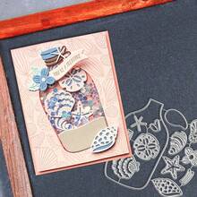 Creative Shell Cutting Mold, DIY Photo Album And Pressed Flower Template, Greeting Card Making Tool, Card Paper Cutting Handicraft, Greeting Card Template Cutting Mold - Silver - View 6