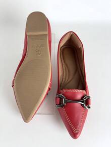 Women's Red Leather Pumps | Straight Onyx Embellishment - 紅色 - 查看 6