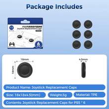 IINE Joystick Replacement Caps For PS 5/4 Controller, Easy To Install Thumb Stick Replacement Caps