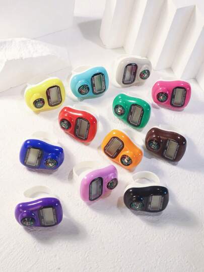 1pc/5pcs/10pcs Counter, Electronic Manual Push Button Counter, Compact Mini Portable Ring Counter, Thumb Tally Counter, Suitable For Learning, Sports, Other Counting Activities Finger Counter Digital Counter Ring Rosary Counter Small Finger Wearable Counter Ring Counter Electronic Counter Middle East Arabic Digital Convenient Ring Counter Stress Relief Hand Press Counter Praying LED Counter Sports Yoga Counting Ring Counter