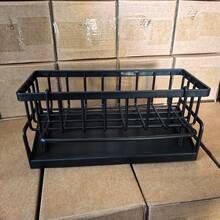 1. 多功能水槽沥水架，可放置洗洁精、海绵、抹布、厨房用具。升级版碳钢水槽抹布和水龙头抹布架，清洁海绵和钢丝球收纳架，有塑料和碳钢两种材质可选。