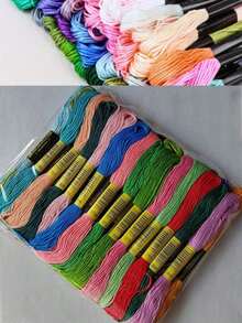 250 Colors Cross Stitch Thread, Embroidery Thread Set, DIY Polyester Embroidery Floss, Embroidery Thread Set For DIY Sewing, Handmade Beginner DIY Weaving Supplies, Random Colors - Multicolor - View 9