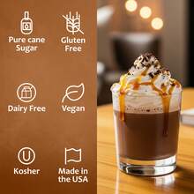 Syruvia Caramel Chocolate Coffee Syrup - 25.4 Fl Oz Premium Coffee Flavoring Syrup - Kosher Syrups, Gluten Free, No Coloring, Perfect For Drinks, Soda, Shakes, Desserts, And More. - 25.4 Fl Oz - View 4
