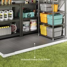 Asofer 6x4.4 Outdoor Furniture Outdoor Resin Storage Shed With Foundation, Waterproof Outside Sheds Storage With Floor Window Lockable Door Included, Plastic Sheds For Garden Herramientas Tools Storage In Backyard, Patio, Lawn,Outdoor Decor - Xám - Xem 5