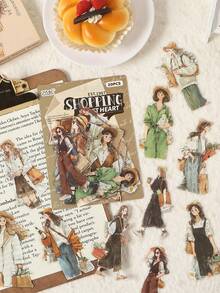 1 Pack Comfortable Life Series Waterproof Stickers, Character Sticker Sheets, Scrapbooking Supplies, DIY Planner Stickers - Multicolor - View 3