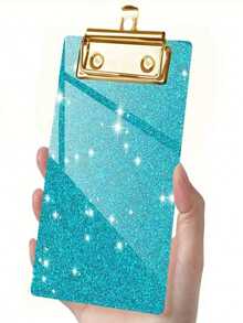 4" X 6" Acrylic Clipboard, Mini Fashionable Glitter Clipboard Designed For Classroom, School And Office, Easy To Fit In Large Pockets, Wallets And Small Notebooks