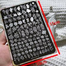 高品质美甲印花板、适合初学者的美甲装饰模板、手绘花朵印花板、美甲印花凝胶、美甲印花油、硅胶印花印章和刮板工具 - 淺藍色 - 查看 2