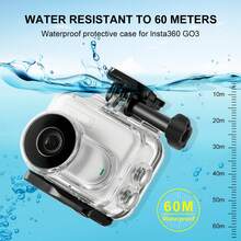 60M Waterproof Case With Base Adapter And Screws For Insta360 GO 3 / GO 3 SPULUZ (Transparent) - Transparent - View 6