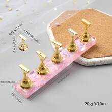 美甲练习支架，全息星形亮片底座，美甲佩戴练习板，美甲设计样品展示架，美甲工具 - 彩色 - 查看 4