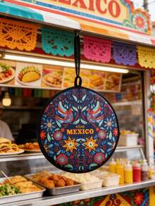 Túi đựng thức ăn giữ nhiệt họa tiết Mandala phong cách Bohemian - Túi giữ nhiệt tái sử dụng đựng bánh burrito/pizza, thích hợp cho nhà bếp/dã ngoại, hộp đựng giữ nhiệt hình tròn thời trang. - Nhiều màu - Xem 6