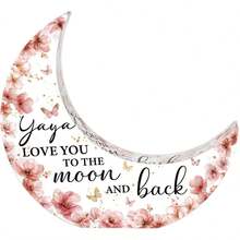 1件“奶奶爱你到月球再返回”礼物，月亮形状亚克力牌，孙辈送给奶奶的最佳生日礼物 - 彩色 - 查看 8