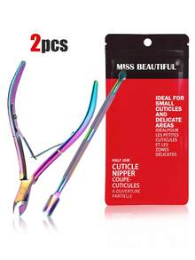 3pcs Stainless Steel Nail Care Set, Includes Nail Clipper, Nail Cutter, Nail Care Tools, Cuticle Remover, Nail File, Manicure & Pedicure Kit (Colored Titanium) - Multicolor - View 8