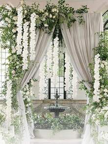 1/5pcs Artificial Wisteria Vine, Approx. 100cm Length Fake Orchid Vines, Suitable For Indoor/Outdoor Decor, Wedding Decoration, Romantic Room/Home Decor, Garden Decor, Family Gathering, Valentine's Day, Birthday Party Decoration - Multicolor - View 6