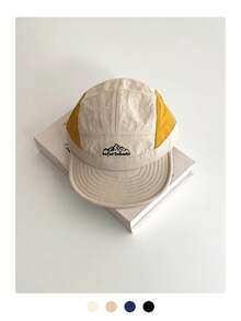 1pc Soft Crown Hip Hop Street Flat Brim Hat, Women's Spring/Summer Small Letter Fashion Versatile 5-Panel Cap, Adjustable Big Head Circumference, Minimalist Face-Framing, Back To School, Outdoor Skateboard Street Dance Snapback Cap, Skater Hippie Chicks Style - Mountain Embroidery - View 15