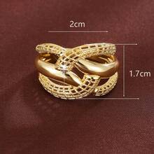 1pc Hollow Glossy Design Fashion Ring For Women - Multicolor - View 5