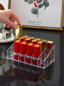 9/18/36 Slots Acrylic Makeup Organizer, Suitable For Lipsticks, Perfumes And Nail Polishes - Clear Cosmetic Display Holder, Great For Salon, Spa, Home Vanity, Decorative Storage, Grid Design Shelves, Ideal For Holiday, Beach, Bathroom, Bedroom, Large Capacity - Multicolor - View 7