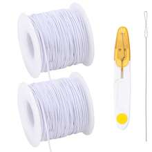 SMI Fine Stretchable Bracelet Making Kit, Includes Scissors And Beading Needles, 4 Rolls Of Elastic Cord, 1mm Stretchy String, Suitable For DIY Crafts, Jewelry Making, Sewing Necklaces, 660ft Long, Colors Include Black, White, Rainbow - Multicolor - View 12