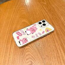ピンクのクマデザインのTPUスマホケース、透明なエンジェルアイパターンとかわいいテキスト払いき。  17、16、15、14、13、12、11 Plus、Pro、Max、Airに最适。 2 in 1の耐衝撃性、隆起するカメラ保護する、すじの感じ、ファッションシンプル、完璧なクリスマスギフト。 友人、恋人、または自分自身を分けるに。 - クリア - チェックする 8