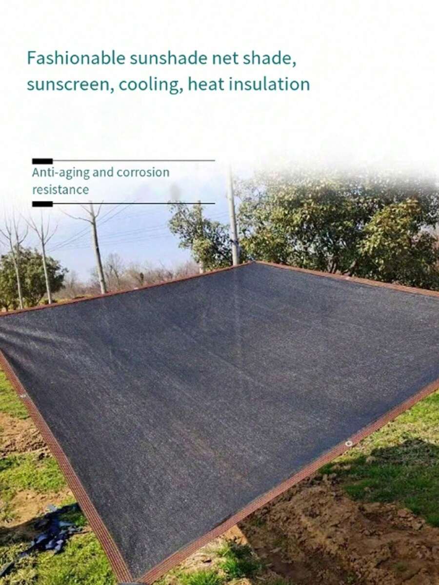 1pc Outdoor Sunshade Net, Thick & Dense Black Shade Cloth, Heat Insulation For Outdoor, Flowers, Garden, Farm House - Multicolor - View 1